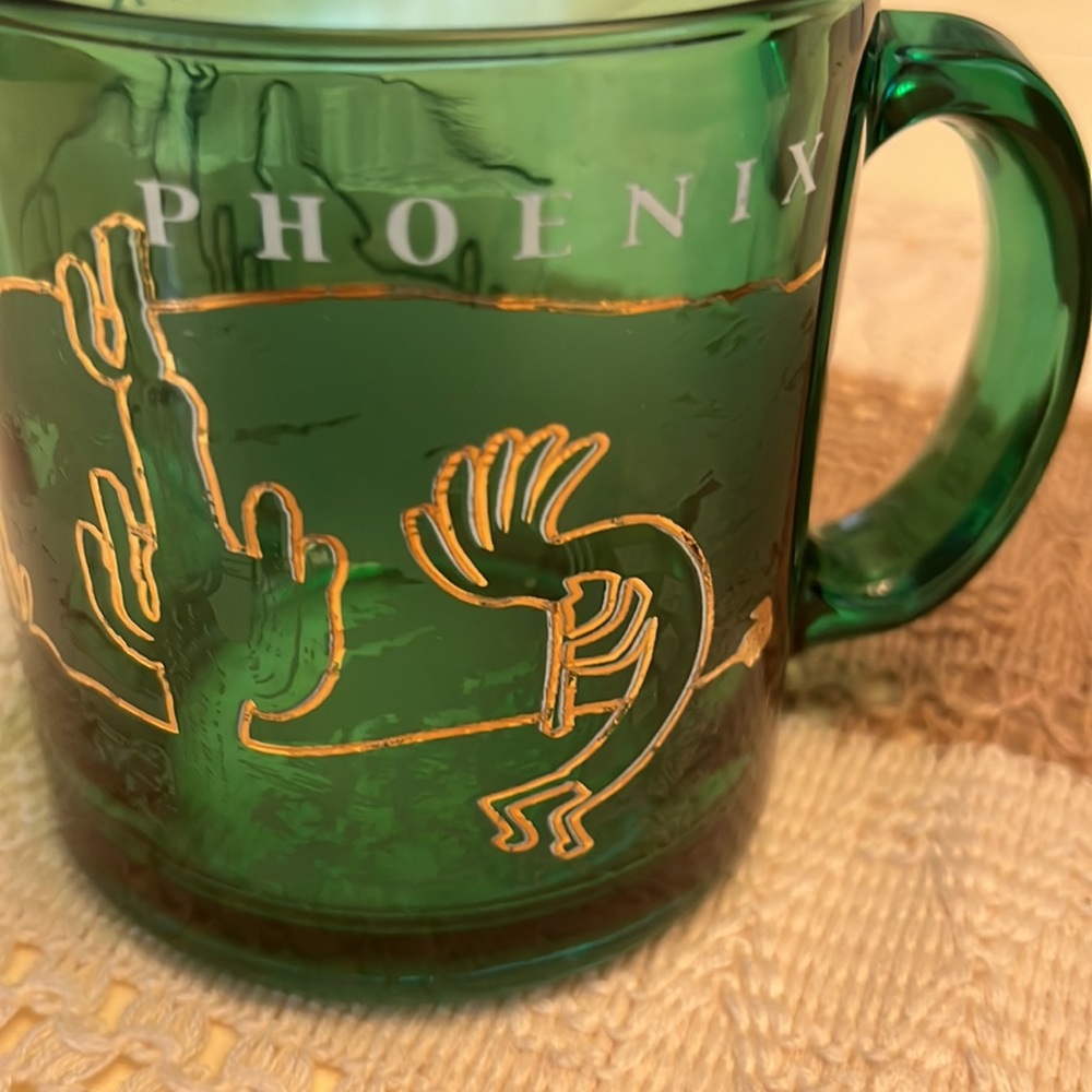 Phoenix Green Glass Mug
